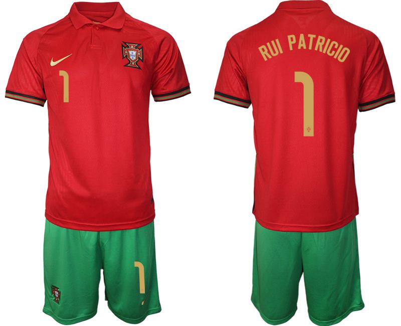 Men 2020-2021 European Cup Portugal home red #1 Nike Soccer Jersey